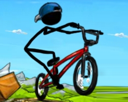 Игра Фристайл Стикмена на bmx