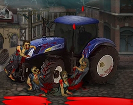 Игра Трактором по зомби